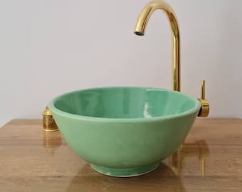 Rustic Aqua green Bathroom Sink